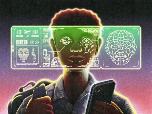 facial recognition illustration from The New York Times